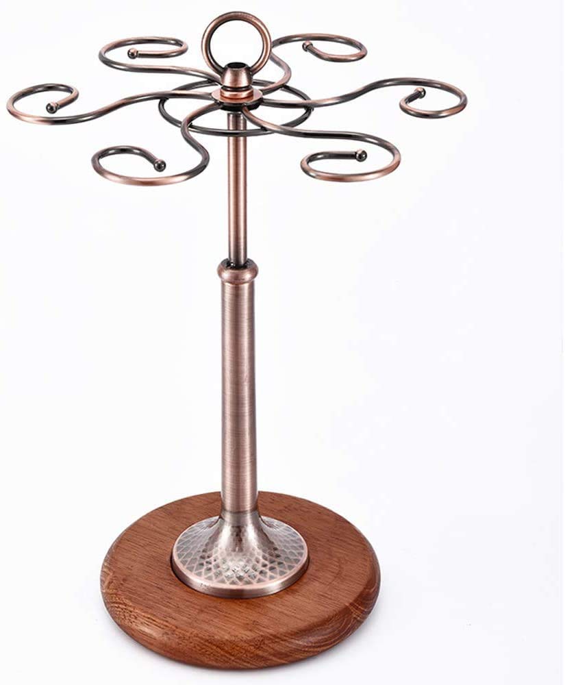 Amazon｜ワイングラススタンドラックウッドベースヴィンテージ金属食器